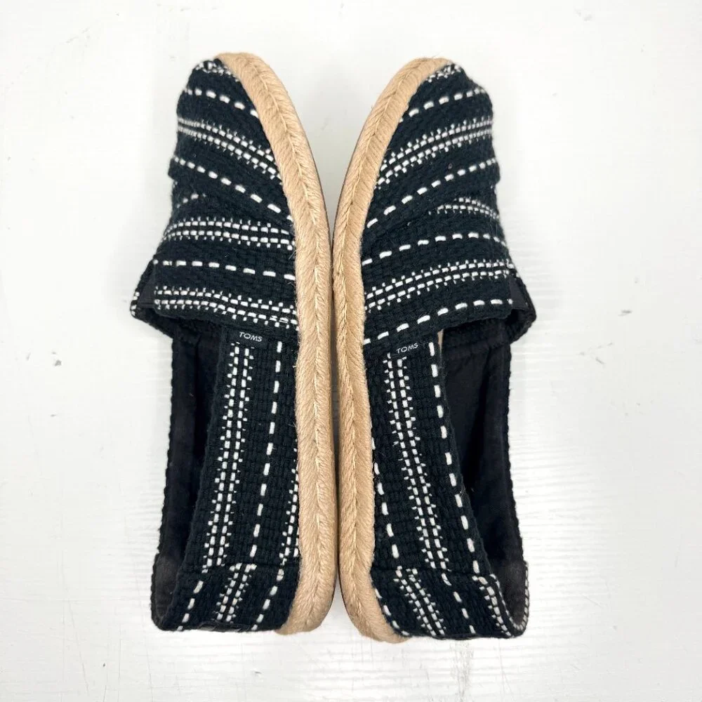 TOMS Alpargata Rope Woven Espadrille Jute Comfort Boho Slip On Flats Womens 6.5
